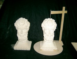 Capesthorne Hall, completed stone busts.