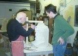 Capesthorne Hall, new bust being carved.